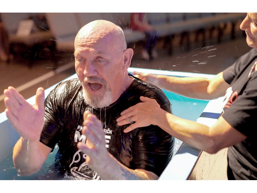 Man at baptism